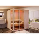 Sauna intrieur finntherm oda naturel , 40 mm paisseur de paroi 194 x 175 cm