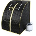 Sauna pliable cabine perspiration perdre du poids avec le contrleur de temprature  distance(noir)