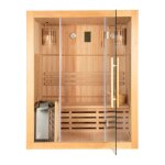 Home deluxe - sauna traditionnel skyline l - 150 x 120 cm pour 3 personnes