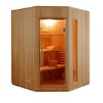 Sauna vapeur zen angulaire - po�le et pierre inclus - puissance 3, 5 kw - 3 places - francesauna