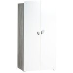 Armoire 2 portes bb 175x86x56cm en bois gris