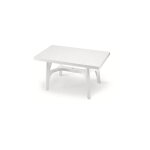 Scab - table de jardin rectangulaire en rsine blanche 140x80xh73 cm
