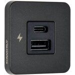 Scanstrut tile - prise de charge usb - a et usb - c avec enjoliveur noir, pour intrieur, pour camping ...