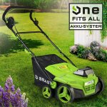Scarificateur batterie 40v 38cm, 2en1 3000tr / min 16 lames de scarification, 24 d'aiguilles d'aération ... Scarificateur batterie 40v 38cm, 2en1 3000tr / min 16 lames de scarification, 24 d'aiguilles d'aération ...