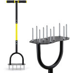 Scarificateur manuel avec 10 dents - scarificateur � main, a�rateur m�tallique pour gazo / pelouse, solution ...