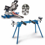 Scheppach set scie � onglet radiale hm216 + support umf1600 - 2000w - lame de scie � 216 mm - laser de ...