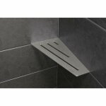 Schluter - tablette d'angle murale shelf - s3 wave acier inox bross