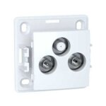 Schneider electric - prise tv fm sat blanche 1 entr�e hertzienne + sat 3 sorties pose saillie sans cadre ...