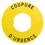 Schneider electric - harmony - �tiquette plate - jaune - 'coupure d'urgence' - �60 (zby9160)