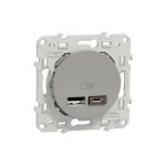 Schneider electric - odace - prise usb double - type a + c - alu - 5 vcc - 2, 4a (s530401) Schneider electric - odace - prise usb double - type a + c - alu - 5 vcc - 2, 4a (s530401)