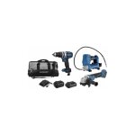 Pack 20v perceuse visseuse à percu 65nm - pompe à graisse 690 bar - meuleuse d'angle 125mm 20v Pack 20v perceuse visseuse à percu 65nm - pompe à graisse 690 bar - meuleuse d'angle 125mm 20v