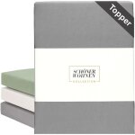 Sch�ner wohnen housse de matelas topper basic - 1 pi�ce 180x200 cm, gris