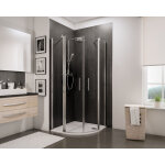 Acc�s d'angle arrondi avec portes de douche battantes, newstyle schulte 90 x 90 x 192 cm, verre anticalcaire ...