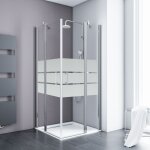Acc�s d'angle droit avec portes de douche battantes, verre 5 mm anticalcaire, profil� aspect chrom�, ...