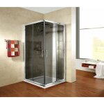 Schulte - accès d'angle droit avec portes de douche coulissantes, 90 x 90 x 185 cm, verre 6 mm anthracite ... Schulte - accès d'angle droit avec portes de douche coulissantes, 90 x 90 x 185 cm, verre 6 mm anthracite ...