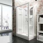Cabine de douche intgrale 120 x 80 x 210 cm, cabine de douche complte schulte verre de scurit transparent ...