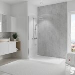Schulte - panneau mural 150 x 255 cm pierre gris clair, revtement pour douche et salle de bain, dcodesign ...