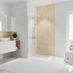 Panneau mural 100 x 255 cm travertin, revtement pour douche et salle de bain, dcodesign dcor schulte ...