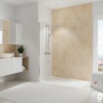 Panneau mural 150 x 255 cm travertin, revtement pour douche et salle de bain, dcodesign dcor schulte ...