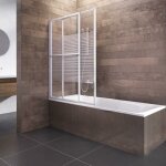 Pare - baignoire coulissant et pliant, 70 - 120 x 140 cm schulte paroi de baignoire extensible 2 volets, ...