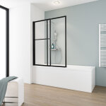 Pare - baignoire coulissant et pliant, 70 - 120 x 140 cm schulte paroi de baignoire extensible 2 volets, ...