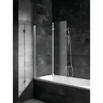 Pare - baignoire pliant 104 x 130 cm, verre 5 mm, paroi de baignoire 2 volets, cran de baignoire pivotant, ...