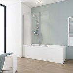 Pare - baignoire pliant 124 x 130 cm, paroi de baignoire 3 volets, cran de baignoire pivotant, komfort ...