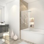 Pare - baignoire pliant, 70 x 130 cm, 1 volet capri, pivotant schulte verre 5 mm transparent, profil ...