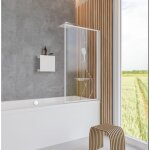 Pare - baignoire pliant, 80 x 140 cm, verre 5 mm, paroi de baignoire 1 volet, cran de baignoire pivotant ...