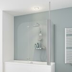 Pare - baignoire pliant avec paroi lat�rale, 70 x 115 x 140 cm, verre 5 mm, paroi - �cran de baignoire ...