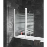 Pare - baignoire pliant, verre 3 mm, 114 x 140 cm, paroi - cran de baignoire pivotant 2 volets, capri ...
