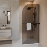 Schulte paroi de douche � l'italienne, 90x200 cm, paroi de douche fixe arrondie, walk in r�versible, ...