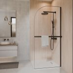 Schulte paroi de douche � l'italienne, 90x200 cm, paroi de douche fixe arrondie, walk in r�versible, ...
