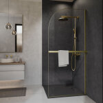 Schulte paroi de douche � l'italienne, 90x200 cm, paroi de douche fixe arrondie, walk in r�versible, ...