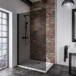 Schulte - paroi de douche  l'italienne, profil noir, paroi fixe walk in, newstyle verre fum gris 6 ...