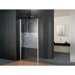 Paroi de douche � l'italienne avec retour pivotant, paroi fixe walk in d�cor softcube, profil� aspect ...