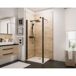Paroi de douche à l'italienne avec retour pivotant, profilé noir, paroi fixe walk in style industriel, ... Paroi de douche à l'italienne avec retour pivotant, profilé noir, paroi fixe walk in style industriel, ...