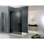 Schulte - paroi de douche  l'italienne, verre 6 mm, paroi fixe walk in free verre fum, 90 x 200 cm