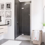 Schulte - porte de douche pivotante - pliante, verre 5 mm anticalcaire, profilé aspect chromé 90 x 192 ... Schulte - porte de douche pivotante - pliante, verre 5 mm anticalcaire, profilé aspect chromé 90 x 192 ...