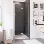 Schulte - porte de douche pivotante - pliante, verre 5 mm anticalcaire, profil aspect chrom 90 x 192 ...