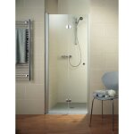 Porte de douche pivotante - pliante, verre 6 mm, profil en aspect chrom, garant schulte 80 x 200 cm, ...