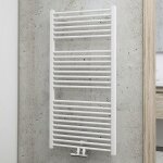 Schulte - radiateur sche - serviette  eau chaude, blanc, inertie fluide, vertical, raccord central ...