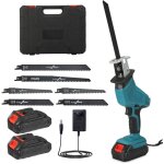 Scie alternative sans fil, pour métal, bois, tuyaux en pvc et arbres, batterie 21 v, 6 lames Scie alternative sans fil, pour métal, bois, tuyaux en pvc et arbres, batterie 21 v, 6 lames