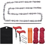 [jamais utilis�] scie � cha�ne � corde pliable manuelle, coupe large � 68 dents pour la randonn�e, la ...