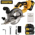 Scie circulaire sans fil 21v ? �165mm ? r�glage profondeur et angle ? 2 batteries 2000mah ? moteur jusqu'� ...