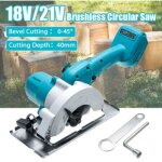 Scie circulaire mini sans balai, scie circulaire  main sans fil sur batterie pour 18v , biseau de 0 ...
