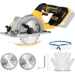 Scie circulaire sans fil 20v, mini scie circulaire sans brosse 150mm avec 2 lames de scie, angle et profondeur ...