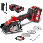 Scie circulaire sans fil teeno, 21v 2x4a batteries, �76 mm, 20000 tr / min, mini scie circulaire, 4 lames ...