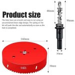 Scie cloche 160 mm, acier rapide hss m42 bi - m�tal, scie - cloche avec tige hexagonale et foret pour ...