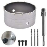Scie � cloche 160mm bi - metal pour carrelage beton, scies cloches carotteuse tr�pan beton, avec adaptateur ...